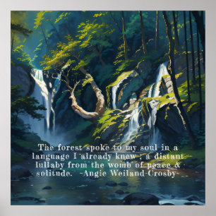 Póster Bosque natural YOGA texto oculto Reiki citas maest