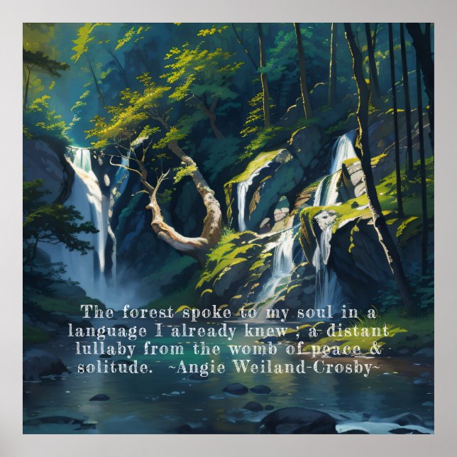 Póster Bosque natural YOGA texto oculto Reiki citas maest (Frente)