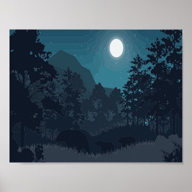 Póster Bosque nocturno (Frente)