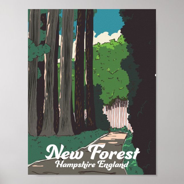 Póster Bosque nuevo Hampshire Inglaterra (Frente)