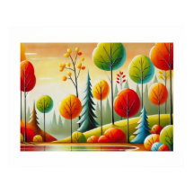 Bosque otoñal de Minnesota y Lago