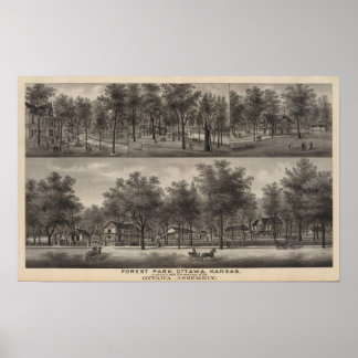 Póster bosque. Park, Ottawa, Kansas