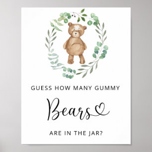 Póster Bosque pequeño oso adivina cuántos osos de GOMINA