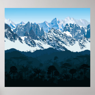 Póster Bosque pluvial de Andes: Selva antigua sin foco