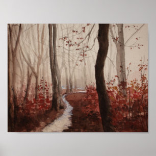 Póster Bosque Rojo