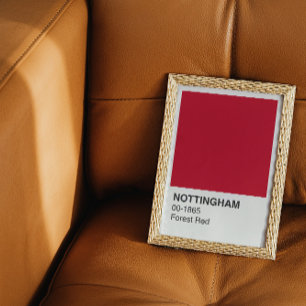 Póster Bosque Rojo de Nottingham - Frontera Blanca