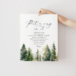 Póster Bosque rústico no dice ducha de novia