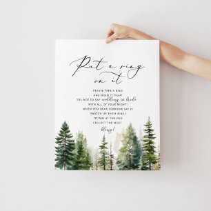 Póster Bosque rústico no dice ducha de novia