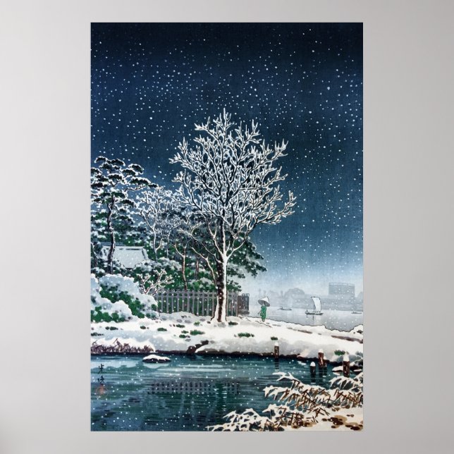 Póster Bosque Sumidagawa Suijin por Tsuchiya Koitsu (Frente)