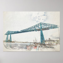 Póster Bosquejo Artístico del Puente Transportador de Mid