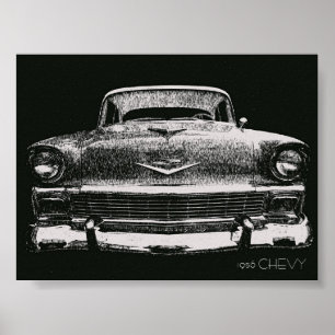 PÓSTER BOSQUEJO DE 1956 CHEVY