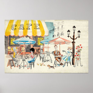 Póster Bosquejo lindo de la escena de Francia Café