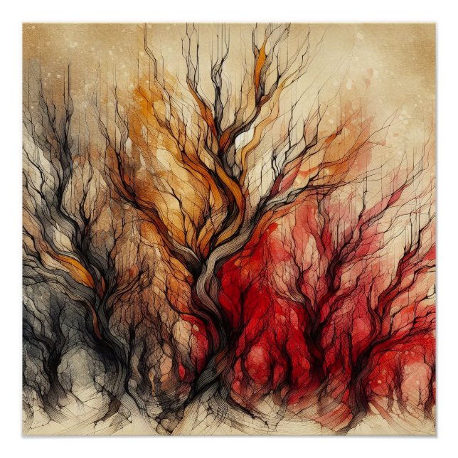 Póster Bosques De Otoño En Resumen 2 - AI - Artwork (Anverso)