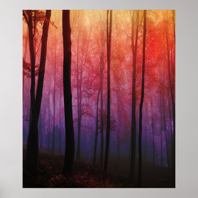 Póster Bosques de Whispering, Árboles y paisajes forestal (Frente)
