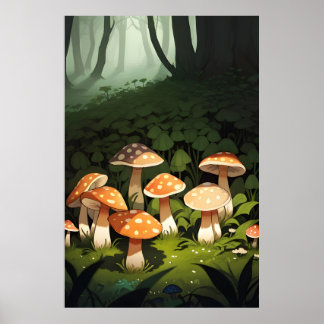 Póster Bosques y hongos