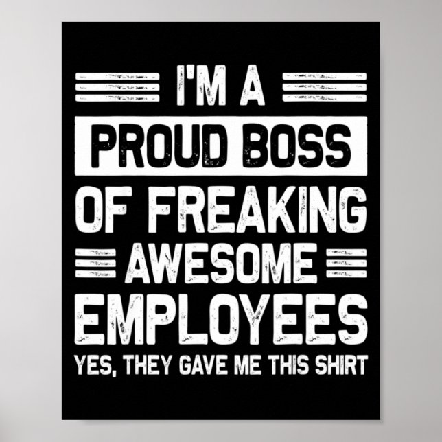Póster Boss Day Employee Appreciation Office Funny Boss  (Frente)