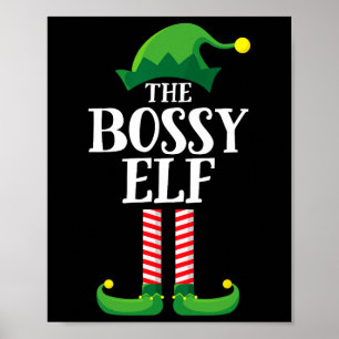 Póster Bossy Elf Matching Family Group Navidades Fiesta P