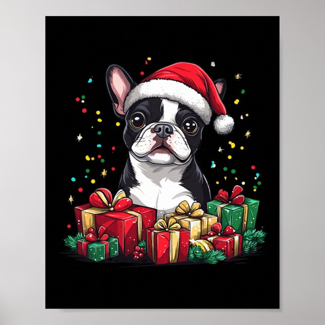 Póster Bostie Do, Navidades divertidos de Boston Terrier  (Frente)