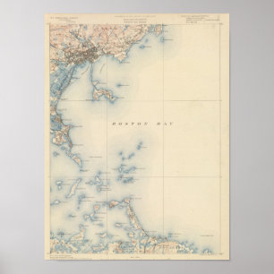 Póster Boston Bay, Massachusetts