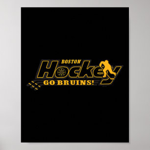 Póster Boston Bruins Hockey Blanco Licencia Oficial