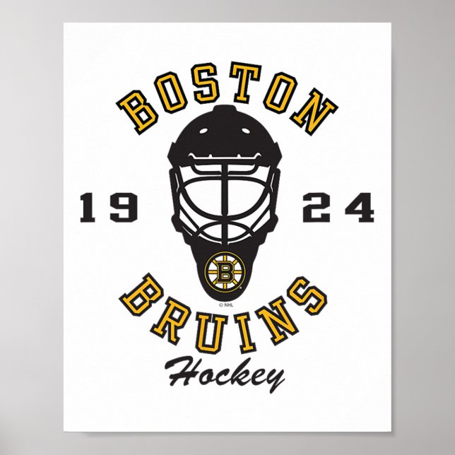 Póster Boston Bruins Hockey Mask Gray Officially Licensed (Frente)