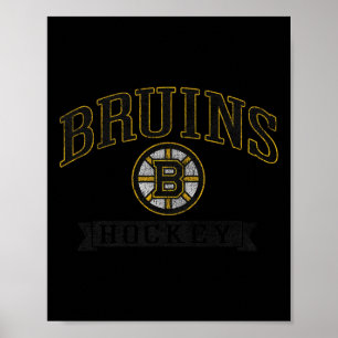 Póster Boston Bruins Hockey Vintage Gris Licencia Oficial