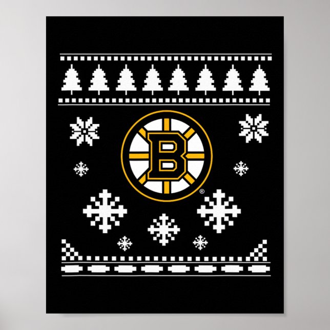 Póster Boston Bruins Navidades feos Sweater Holidaze (Frente)