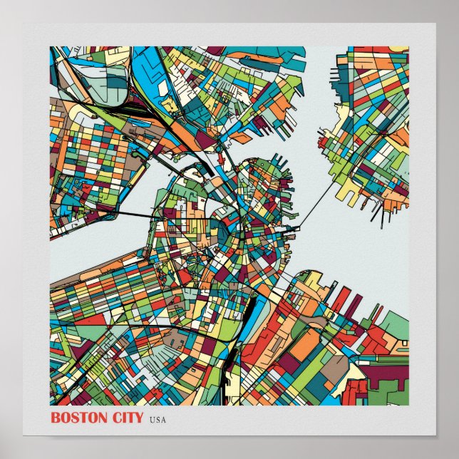 Póster Boston City USA (Frente)