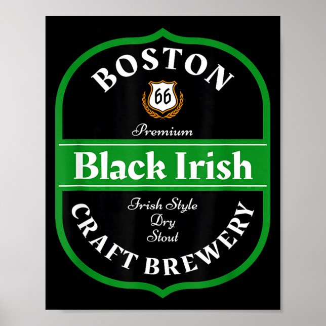 Póster Boston Craft Brewery Boston Black Irish Stout Nove (Frente)