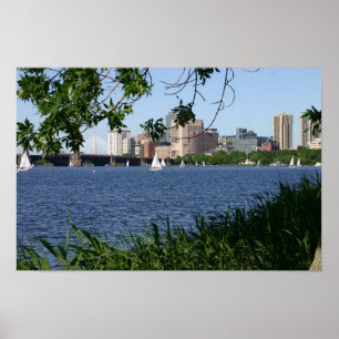 Póster Boston el río Charles