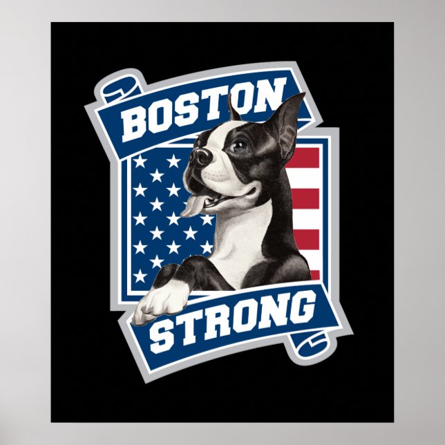 Póster BOSTON FUERTE estilo TERRIER escudo (Frente)
