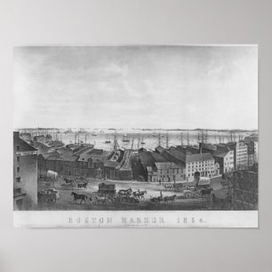 Póster Boston Harbour, 1854