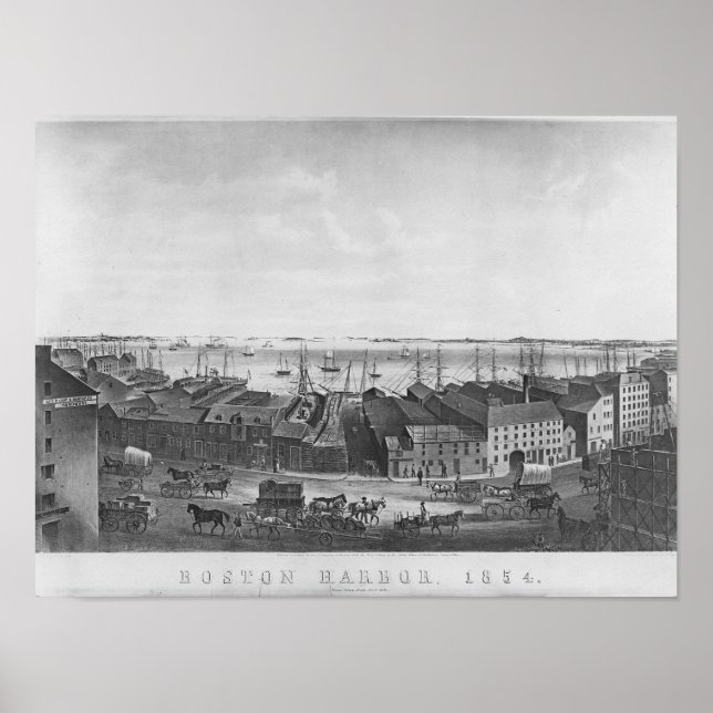 Póster Boston Harbour, 1854 (Frente)