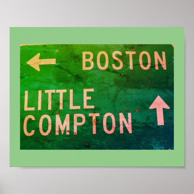 Póster Boston, Little Compton, Poster de Rótulo de RI (Frente)