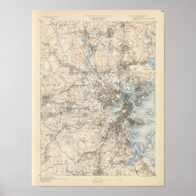 Póster Boston, Massachusetts (Frente)