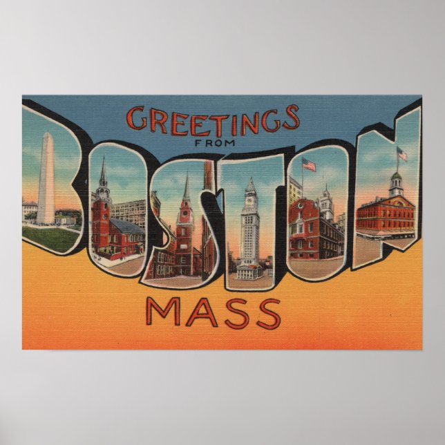 Póster Boston, Massachusetts (Edificios) (Frente)