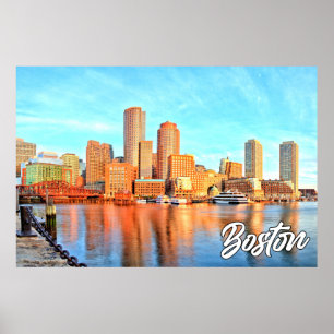 Póster Boston, Massachusetts, Estados Unidos