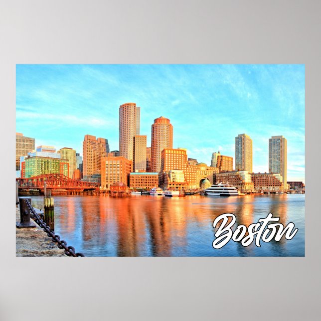 Póster Boston, Massachusetts, Estados Unidos (Frente)