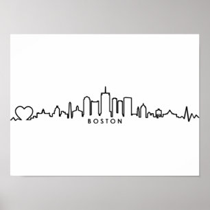 Póster BOSTON Massachusetts Estados Unidos de América Sk