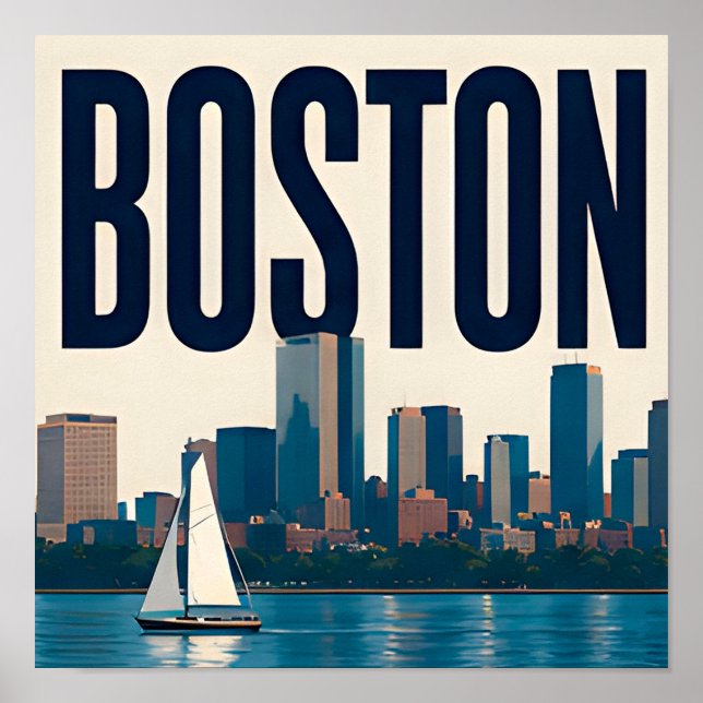 Póster ⚓ Boston Massachusetts Histórico (Frente)
