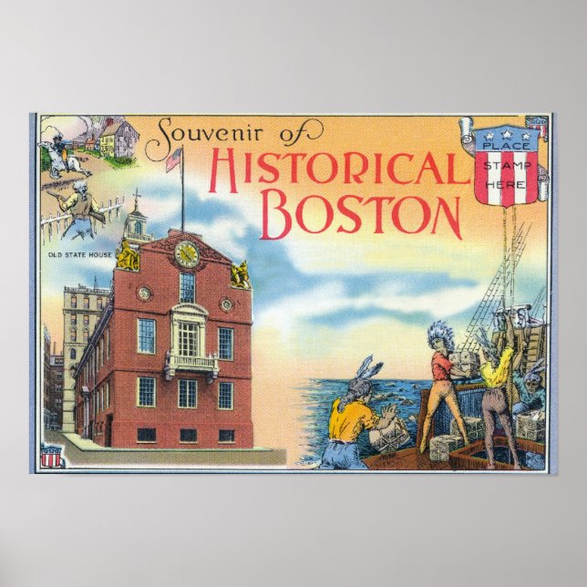 Póster Boston, MassachusettsHistorical Boston Scenes (Frente)
