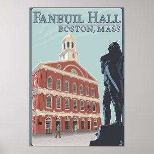 Póster Boston, opinión de MassachusettsFaneuil Pasillo