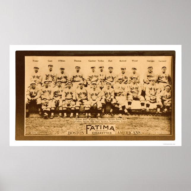 Póster Boston Red Sox Baseball 1913 (Frente)