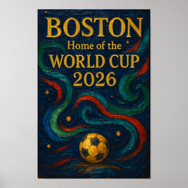Póster Boston Soccer Art 2026 Football Design (Frente)