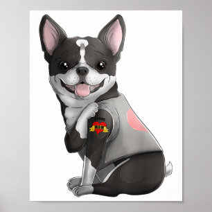 Póster Boston Terrier Amo A Mamá Tattoo Madres Camisas De