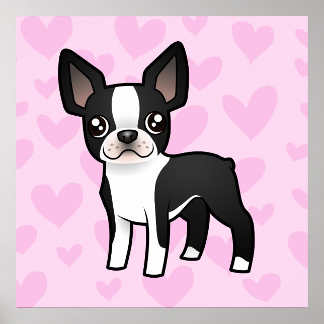 Póster Boston Terrier Love (Frente)