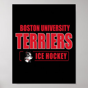 Póster Boston Terriers Icon Script Hockey sobre Hielo - N