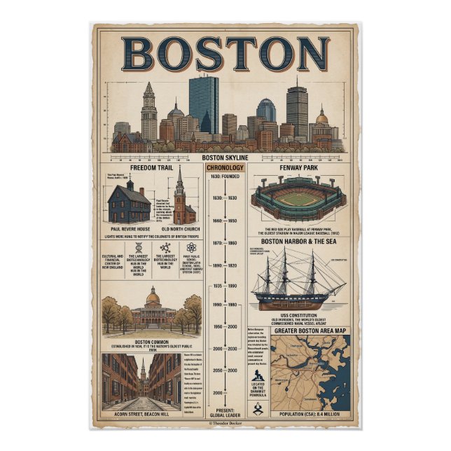Póster Boston, USA (Anverso)