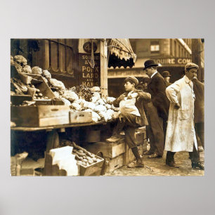 Póster Boston Vegetable Sellers - Early 1900s