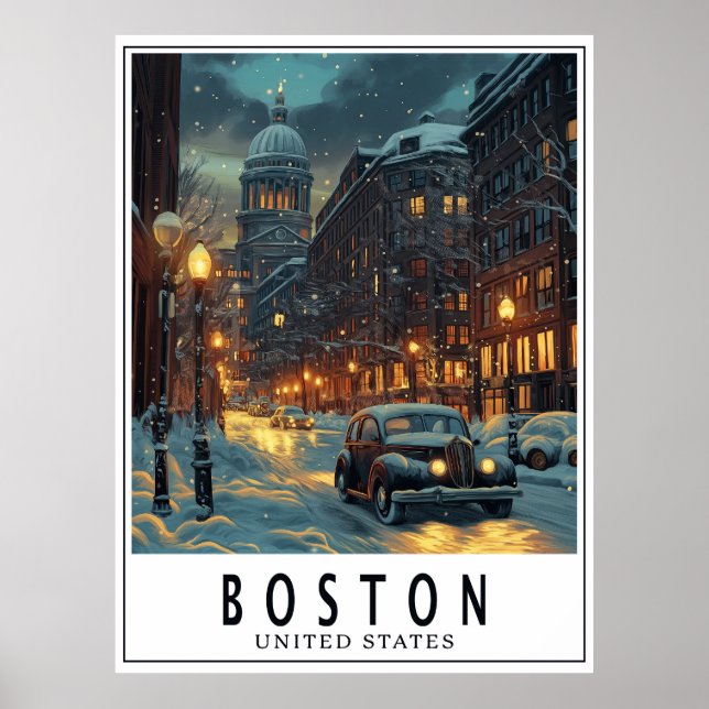 Póster Boston vintage (Frente)